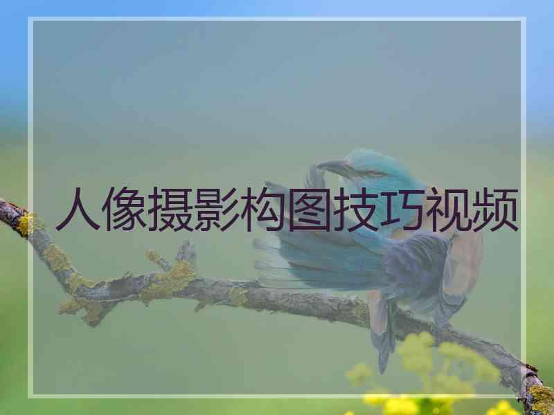 人像摄影构图技巧视频