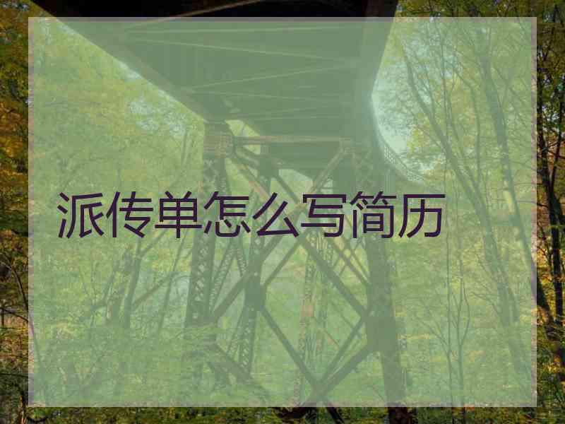 派传单怎么写简历