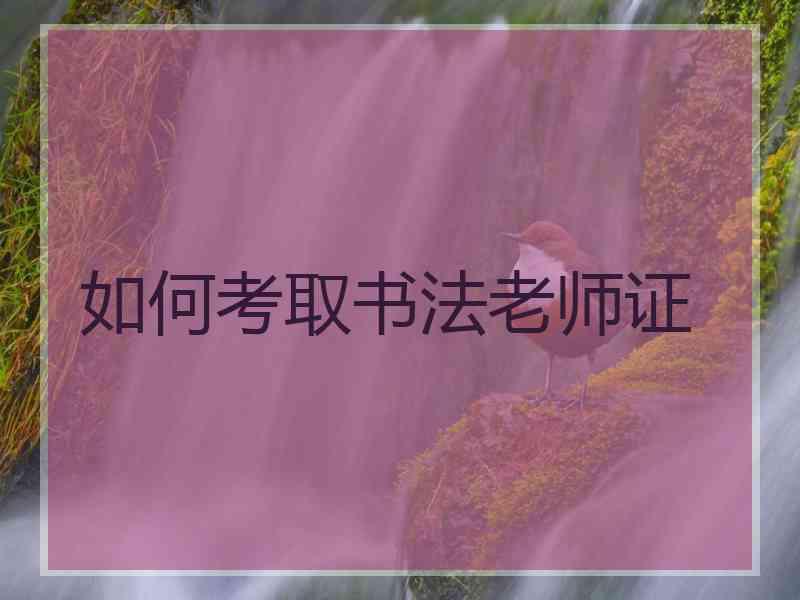 如何考取书法老师证