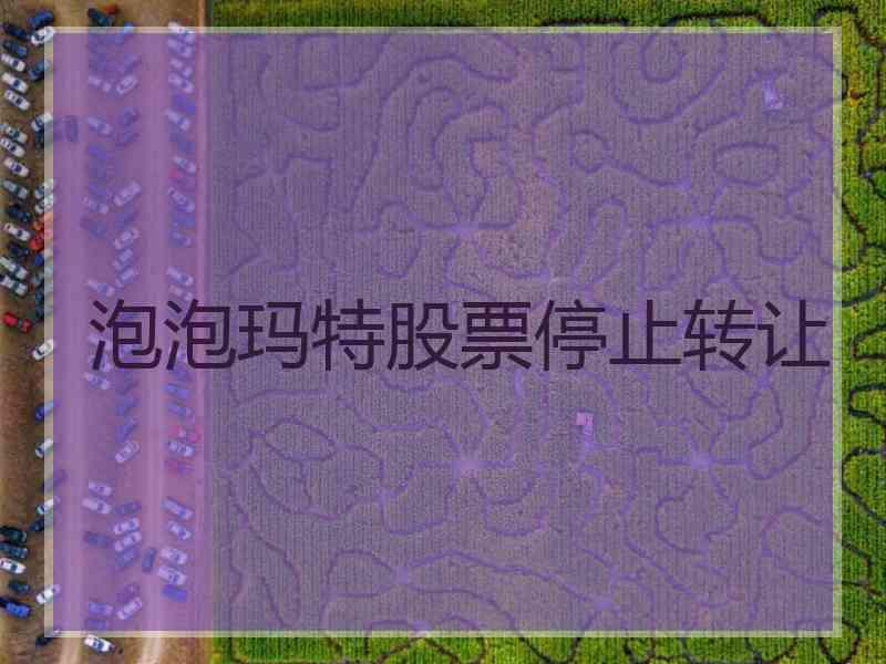 泡泡玛特股票停止转让