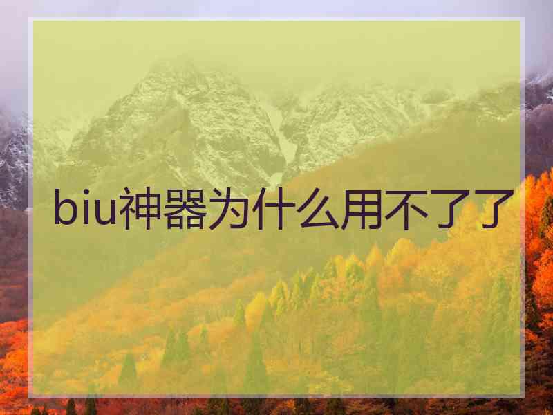 biu神器为什么用不了了
