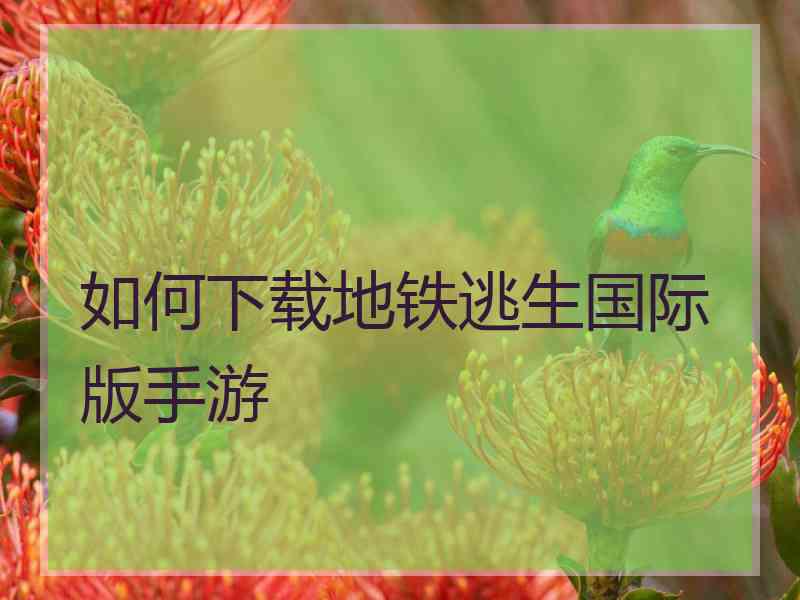 如何下载地铁逃生国际版手游 如何下载地铁逃生国际版手游