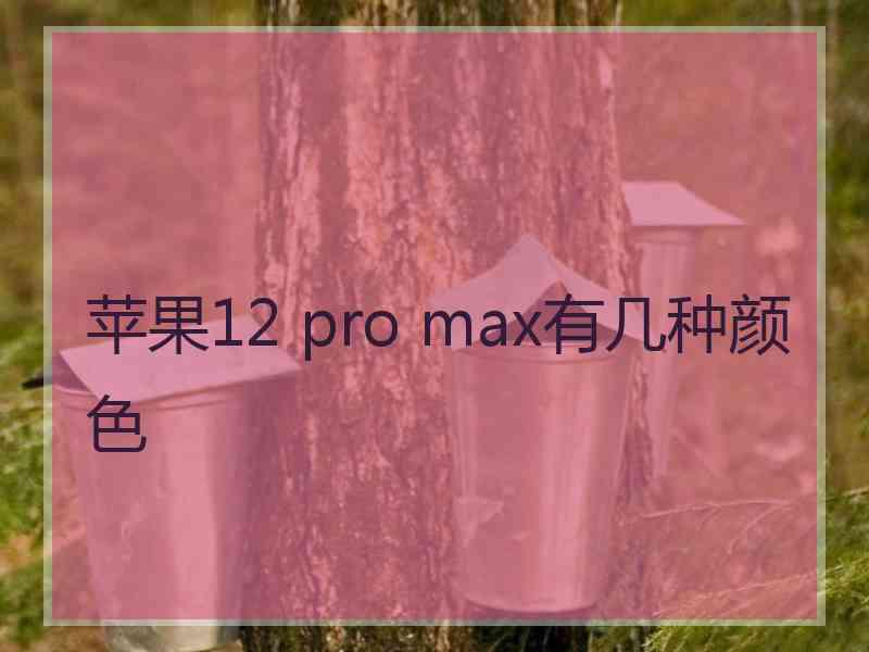 苹果12 pro max有几种颜色