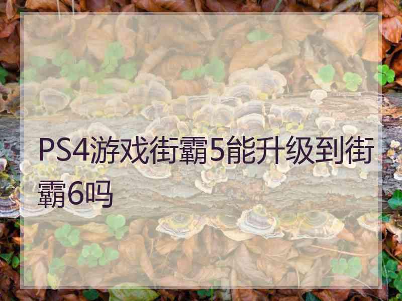 PS4游戏街霸5能升级到街霸6吗