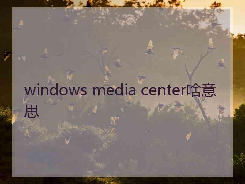 windows media center啥意思 windows media center啥意思
