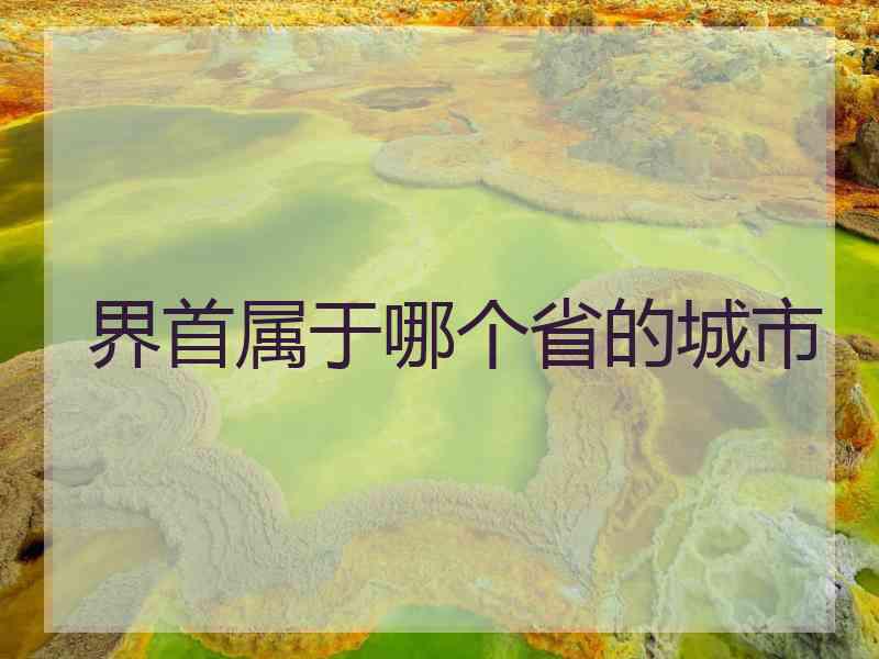 界首属于哪个省的城市