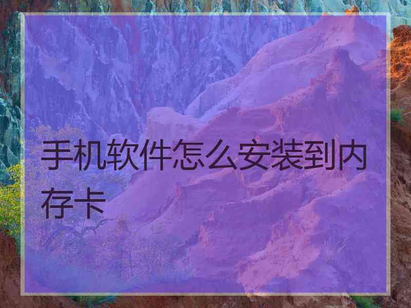 手机软件怎么安装到内存卡