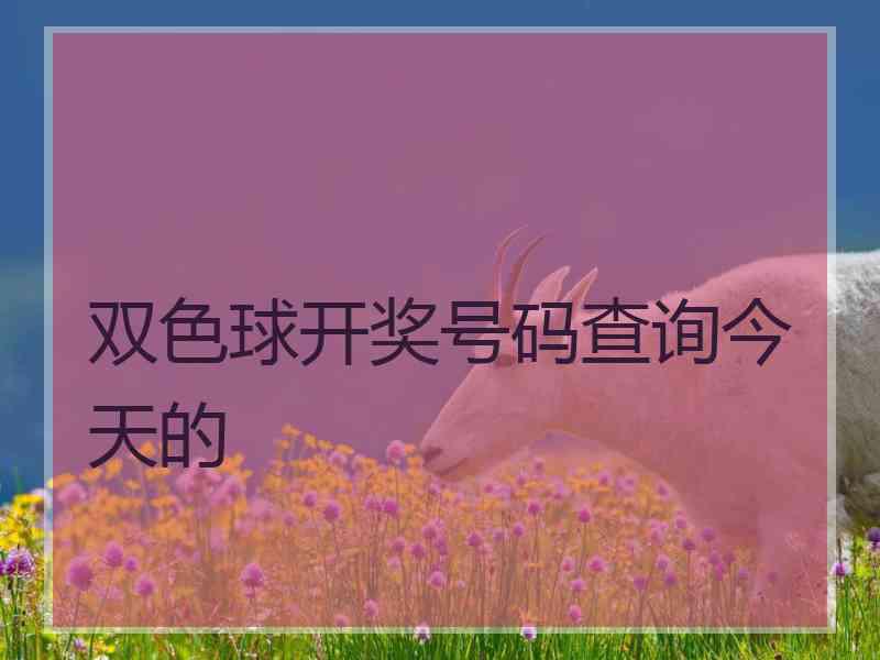 双色球开奖号码查询今天的