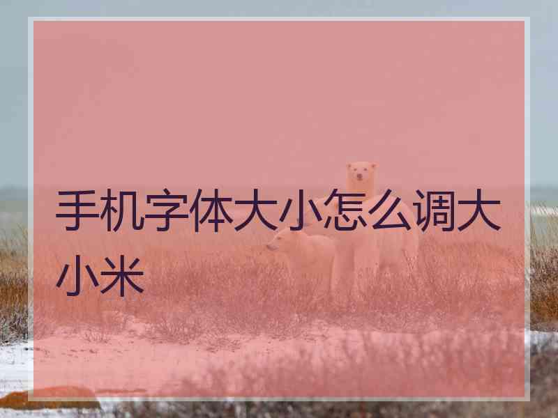 手机字体大小怎么调大小米