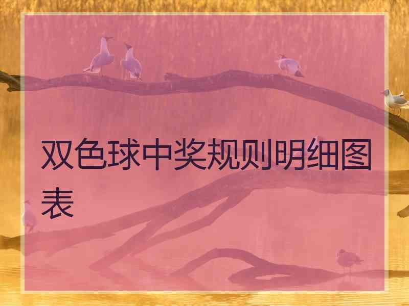 双色球中奖规则明细图表