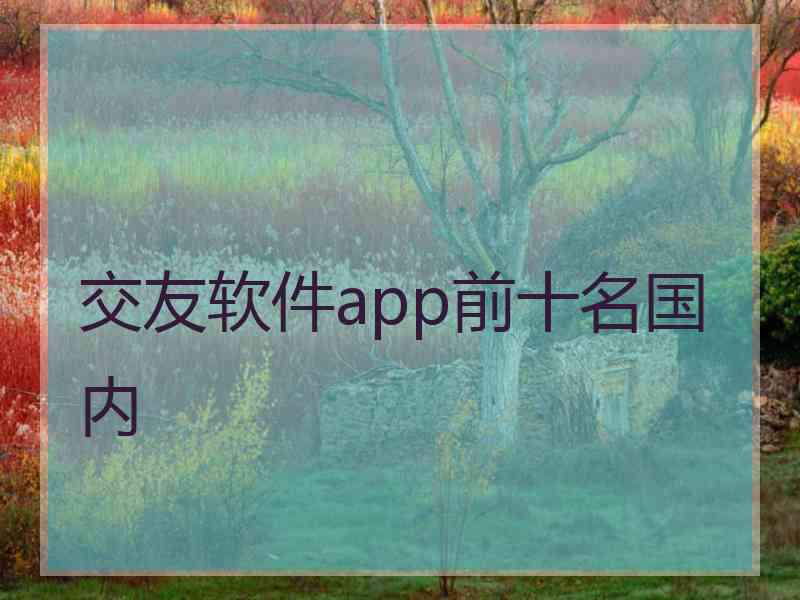 交友软件app前十名国内