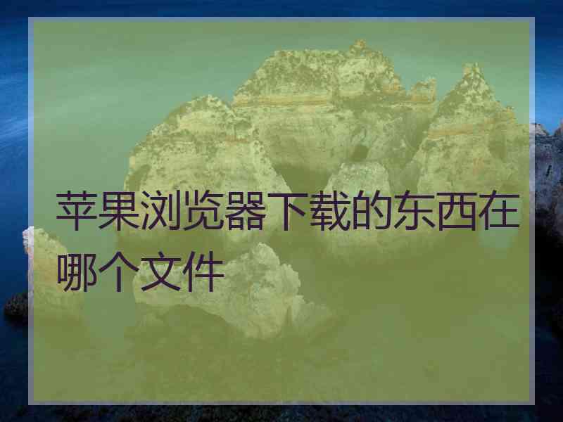 苹果浏览器下载的东西在哪个文件 苹果浏览器下载的东西在哪个文件