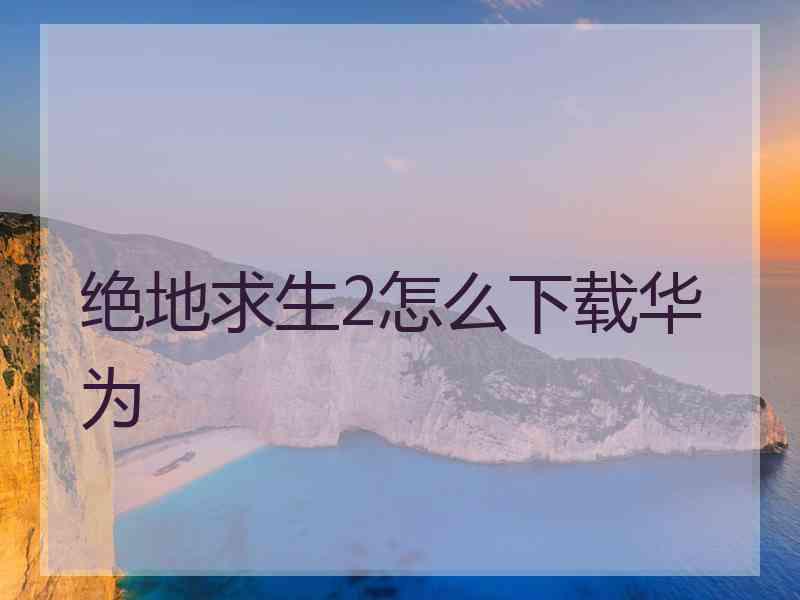 绝地求生2怎么下载华为