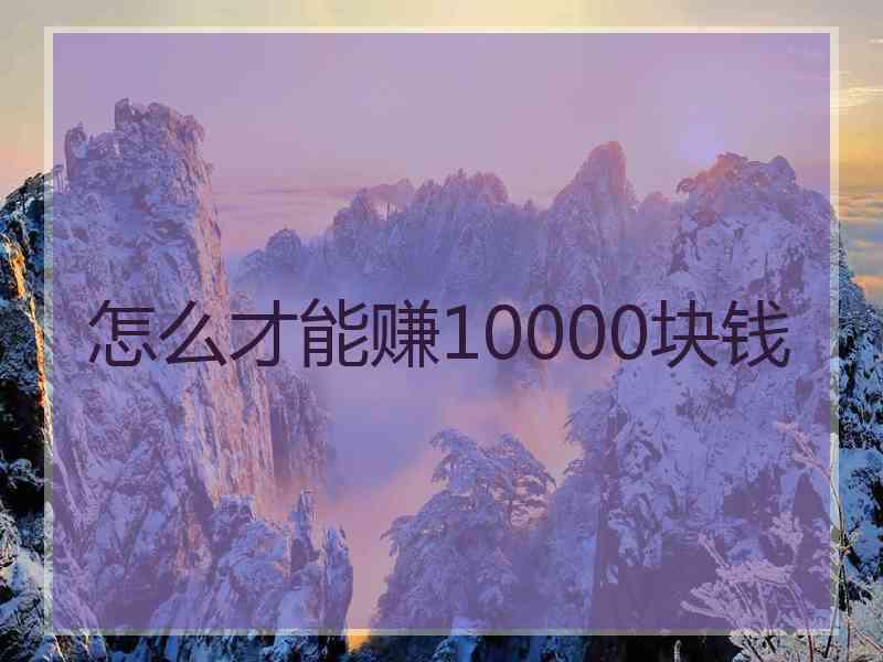 怎么才能赚10000块钱