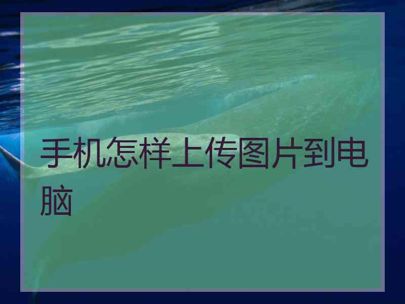 手机怎样上传图片到电脑