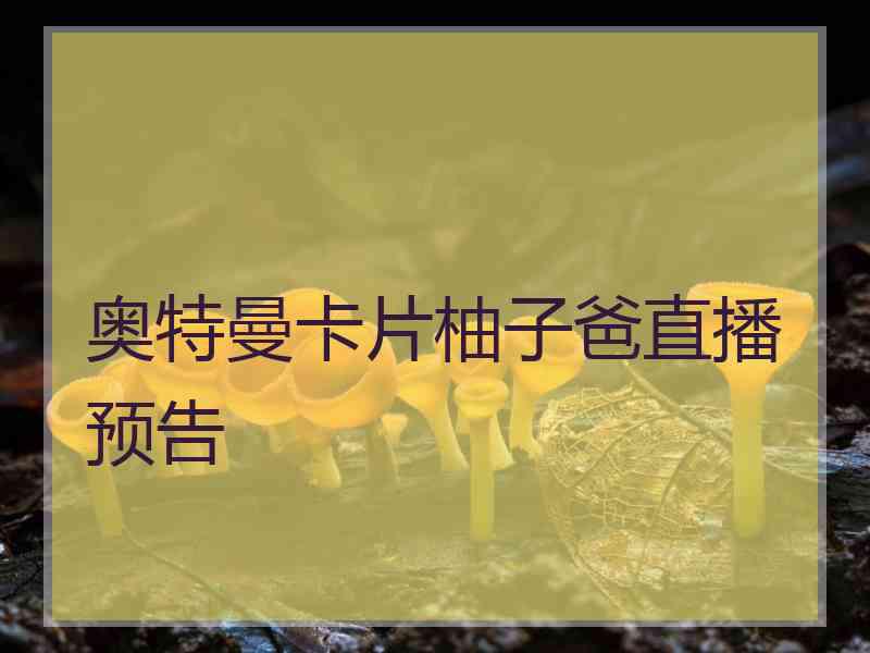 奥特曼卡片柚子爸直播预告 奥特曼卡片柚子爸直播预告