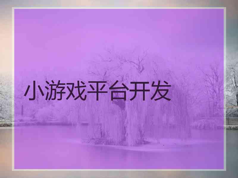 小游戏平台开发