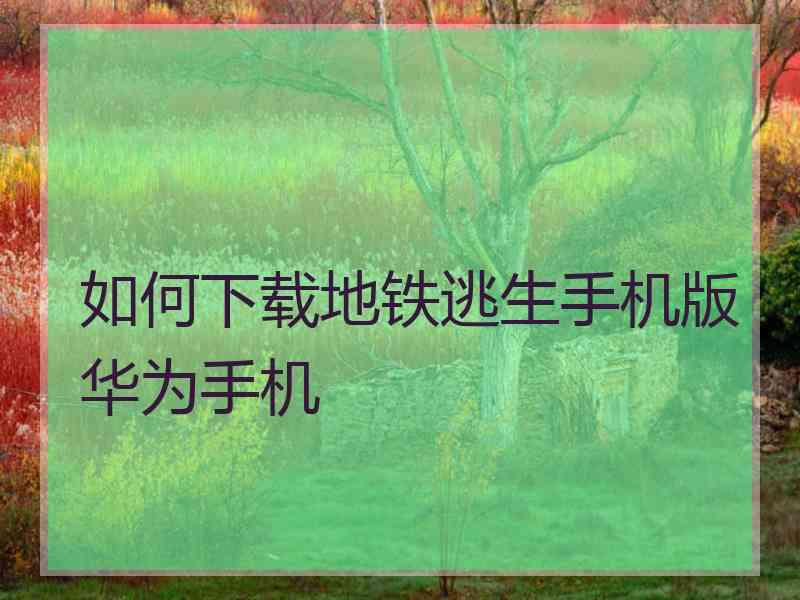 如何下载地铁逃生手机版华为手机
