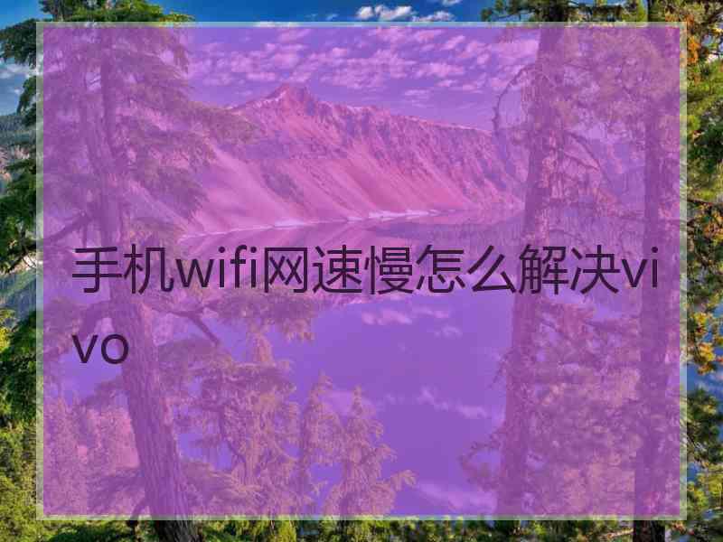 手机wifi网速慢怎么解决vivo