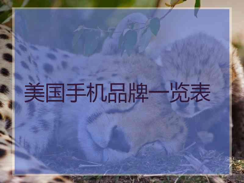 美国手机品牌一览表
