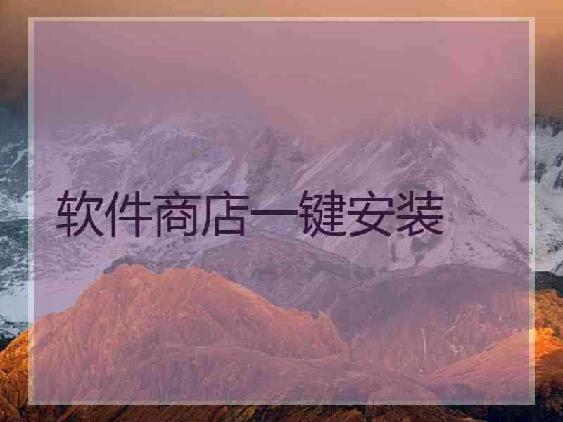 软件商店一键安装