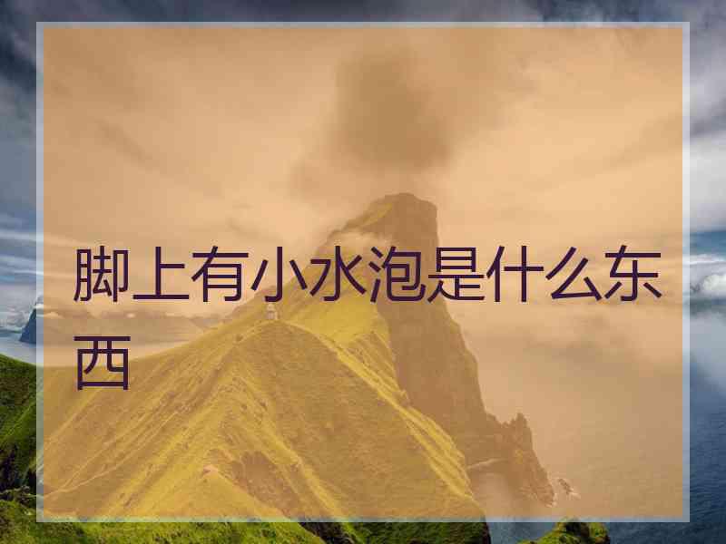 脚上有小水泡是什么东西