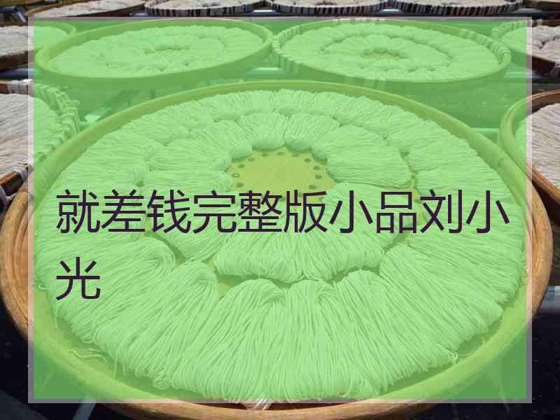 就差钱完整版小品刘小光
