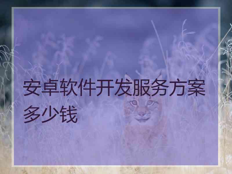 安卓软件开发服务方案多少钱