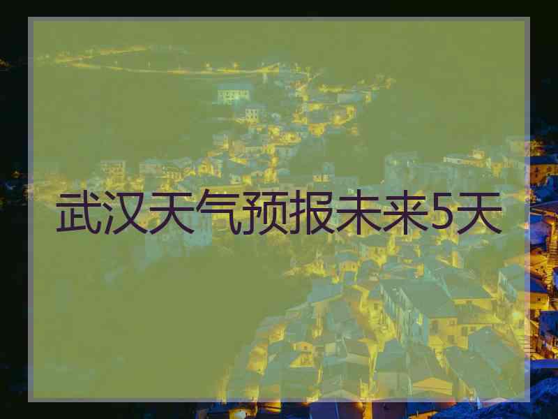 武汉天气预报未来5天