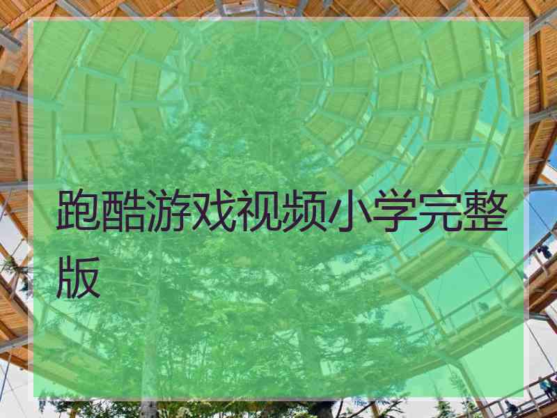 跑酷游戏视频小学完整版