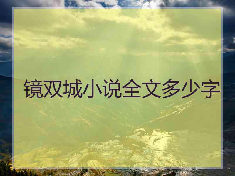 镜双城小说全文多少字 镜双城小说全文多少字