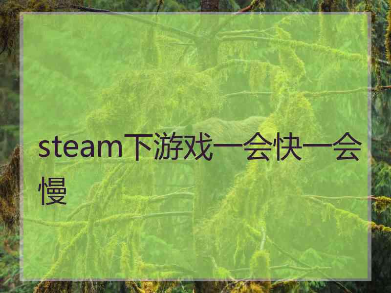 steam下游戏一会快一会慢