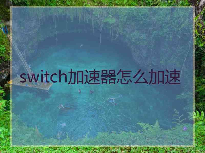switch加速器怎么加速 switch加速器怎么加速