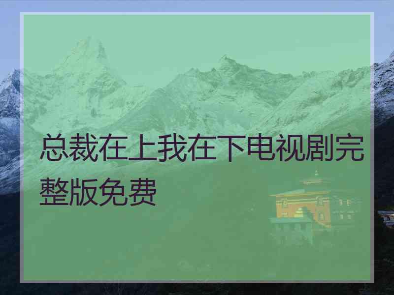 总裁在上我在下电视剧完整版免费