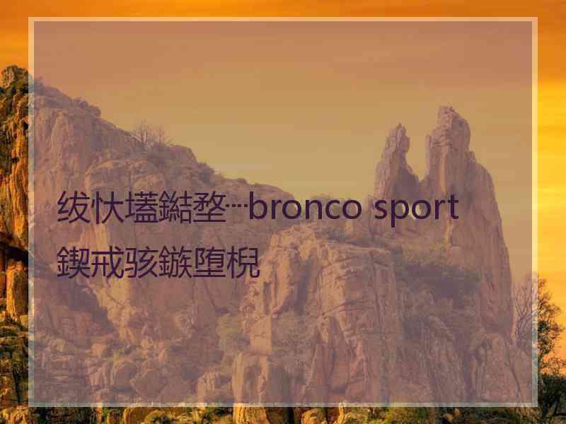 绂忕壒鐑堥┈bronco sport鍥戒骇鏃堕棿
