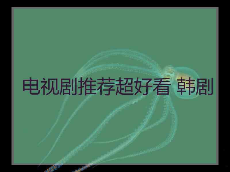 电视剧推荐超好看 韩剧