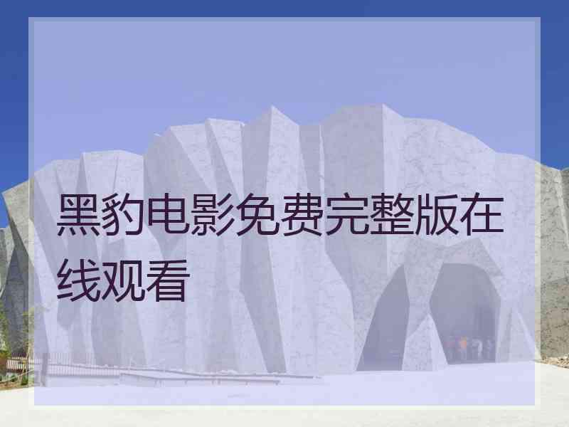 黑豹电影免费完整版在线观看