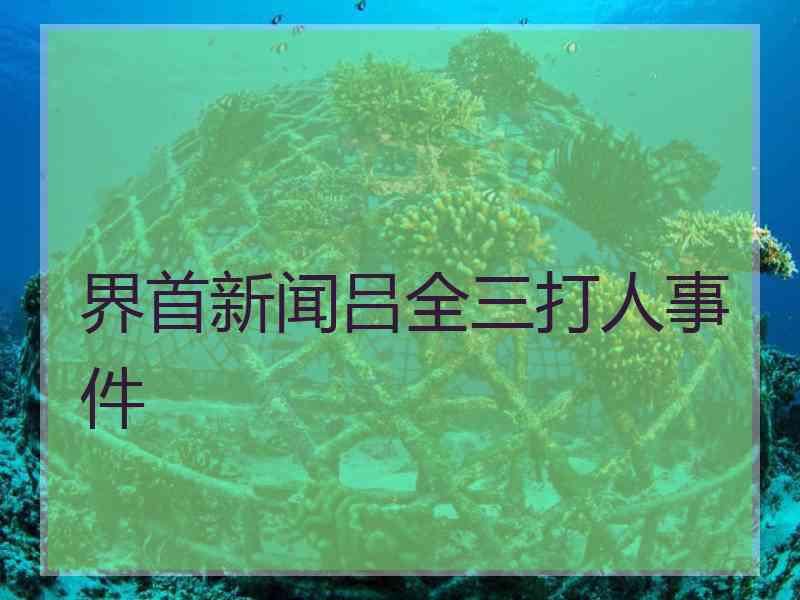 界首新闻吕全三打人事件