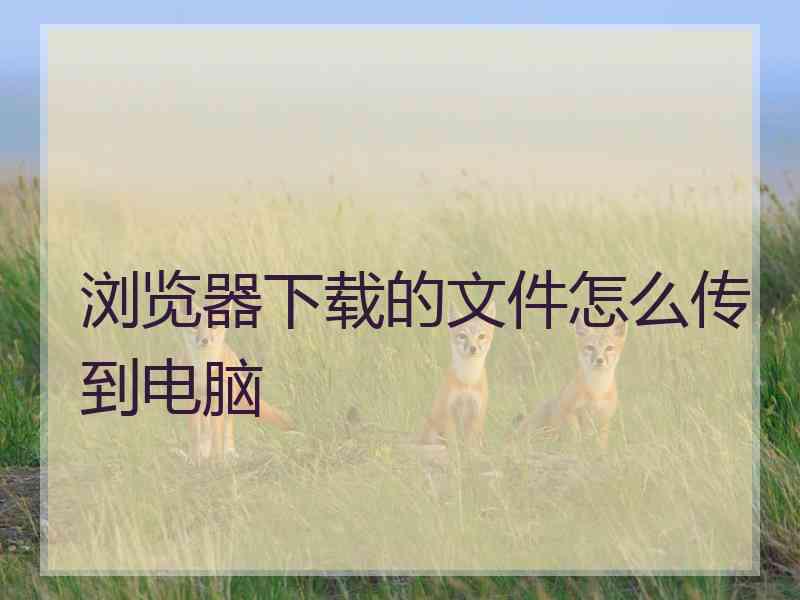 浏览器下载的文件怎么传到电脑
