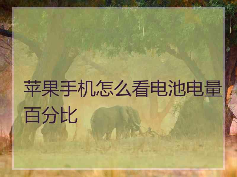 苹果手机怎么看电池电量百分比