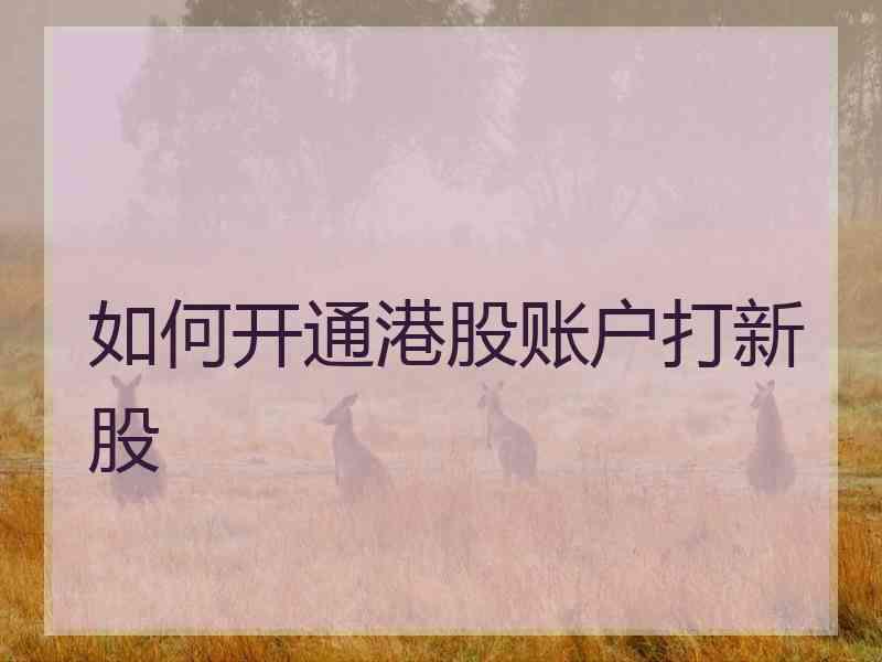 如何开通港股账户打新股