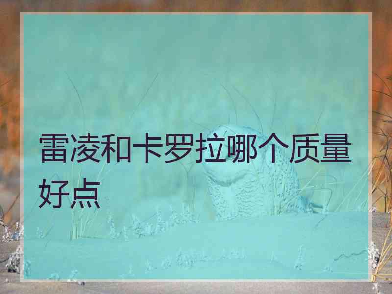 雷凌和卡罗拉哪个质量好点 雷凌和卡罗拉哪个质量好点